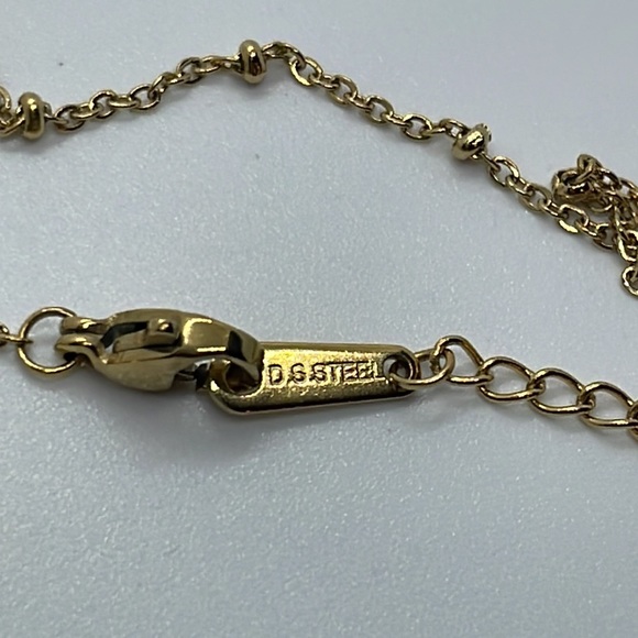 Gold Tone Moon 🌙 Black Enamel Pendant Necklace - Picture 6 of 9